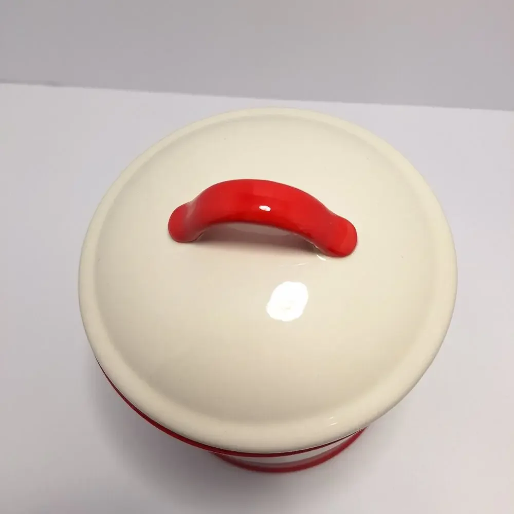 Hallmark Save Some For Santa Ceramic Cookie Jar Retro Christmas Treat Canister